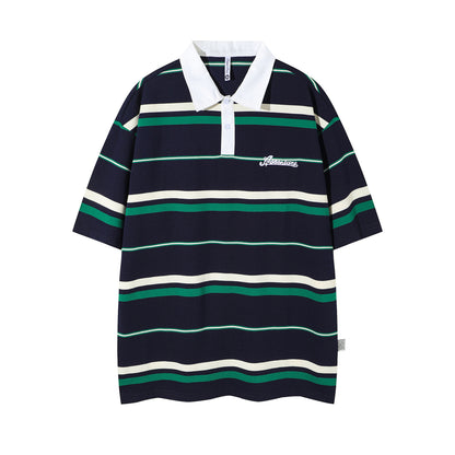 Roger – Retro Striped Polo Shirt