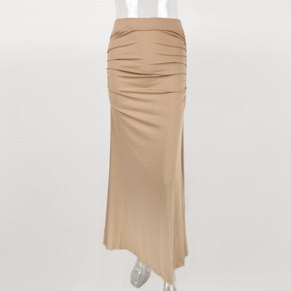 Linda – Sexy Slim Fit Long Dress with Pleated Wide Hem