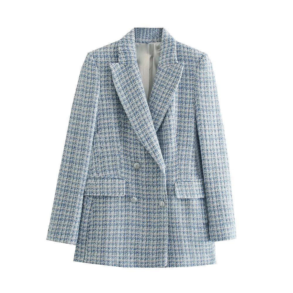 Mary – Textured Double-Breasted Blazer