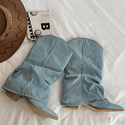 Joan – Retro High Cylinder Pointed Boots