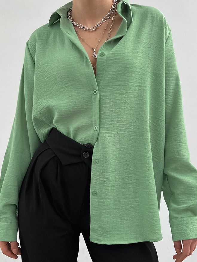 Ruth – Casual Polo Collar Pleated Shirt