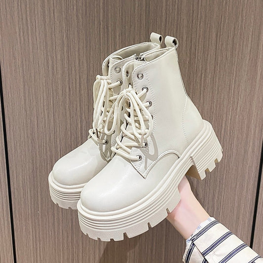 Clara – Retro Platform Height-Increasing Short Boots