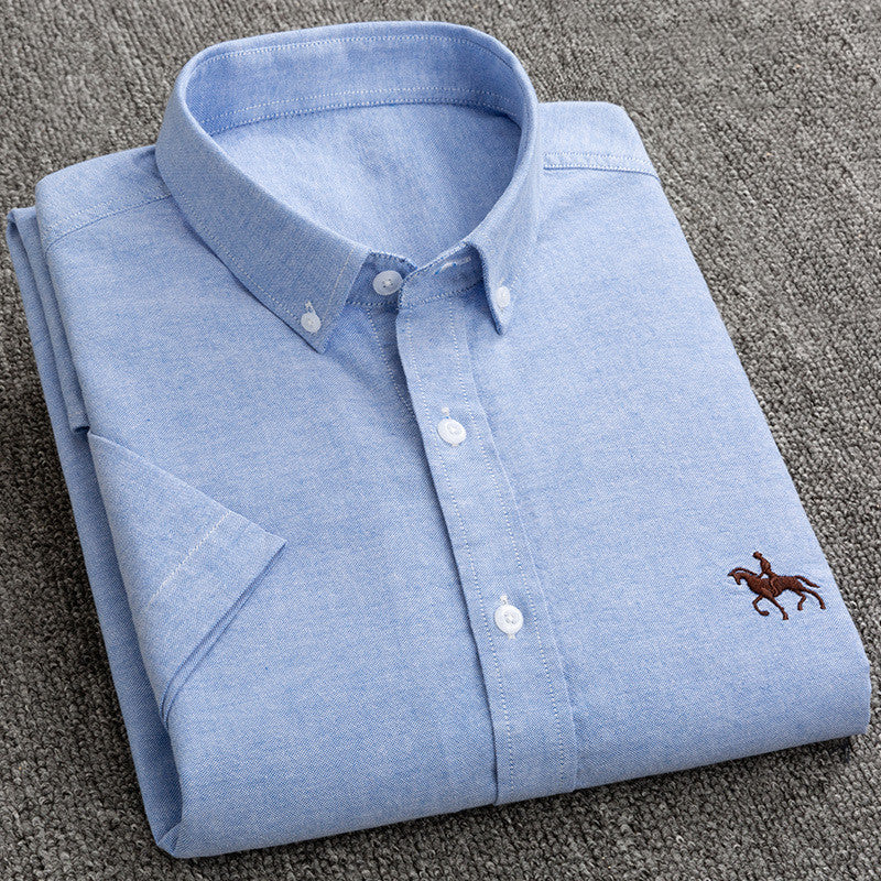 Alan – Men's Short-Sleeved Oxford Cotton Shirt