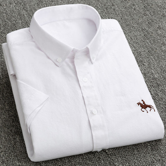Alan – Men's Short-Sleeved Oxford Cotton Shirt