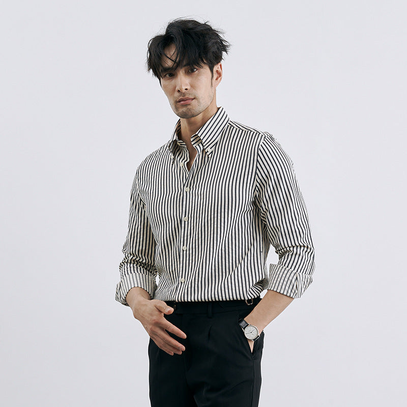 Thomas – Men's Trendy Vegan Leather Striped Cardigan