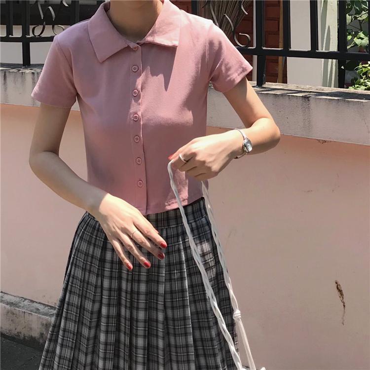 Nicole – Versatile Polo Collar Short Sleeve Shirt
