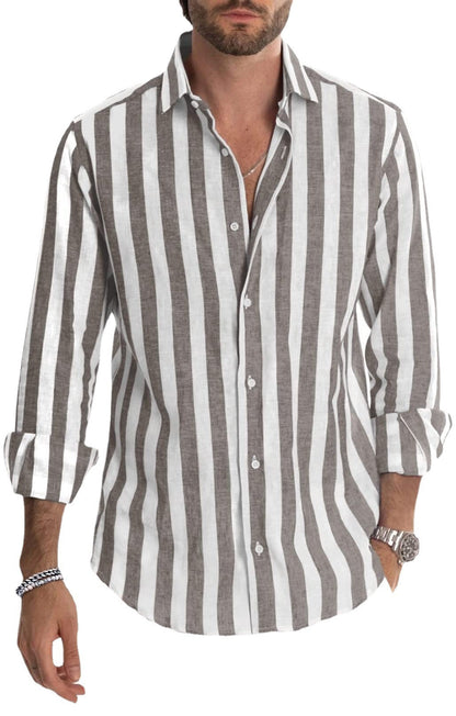 Steven – Striped Polo Collar Shirt