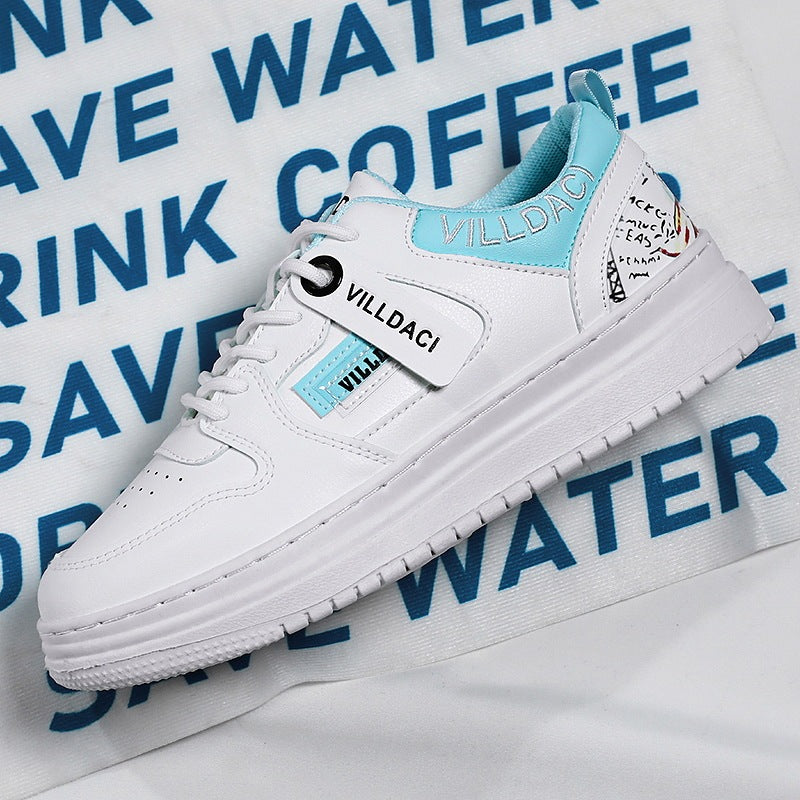 Noel – Men's Casual Sneakers in White and Blue