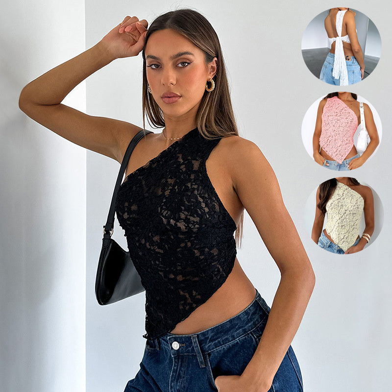 Leah – Lace Backless Asymmetrical Streetwear Vest