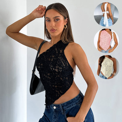 Leah – Lace Backless Asymmetrical Streetwear Vest