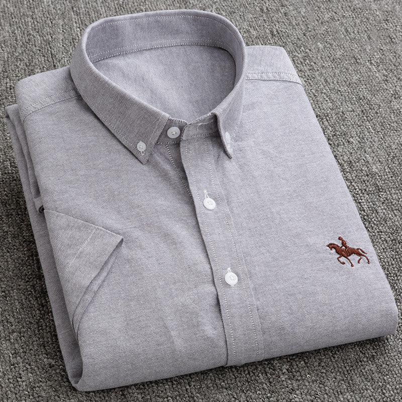 Alan – Men's Short-Sleeved Oxford Cotton Shirt