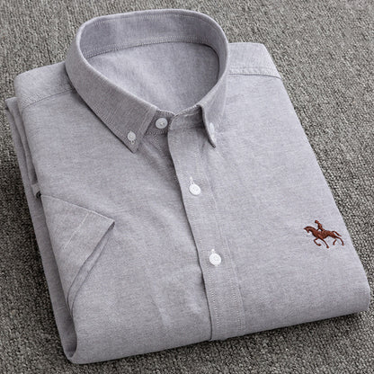 Alan – Men's Short-Sleeved Oxford Cotton Shirt