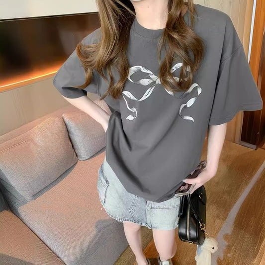 Desmond – Casual Bow Print Short Sleeve
