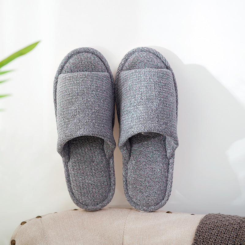 Tara – Striped Linen Slippers