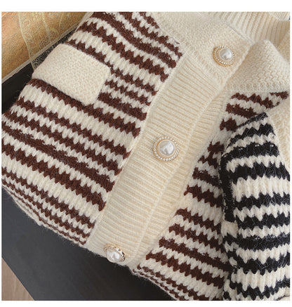 Anna – Striped Korean Cardigan