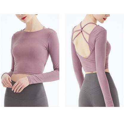 Melissa – Long Sleeve Yoga Top with Back Strap
