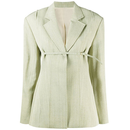 Laura – Slim Fit Open Blazer in Light Green