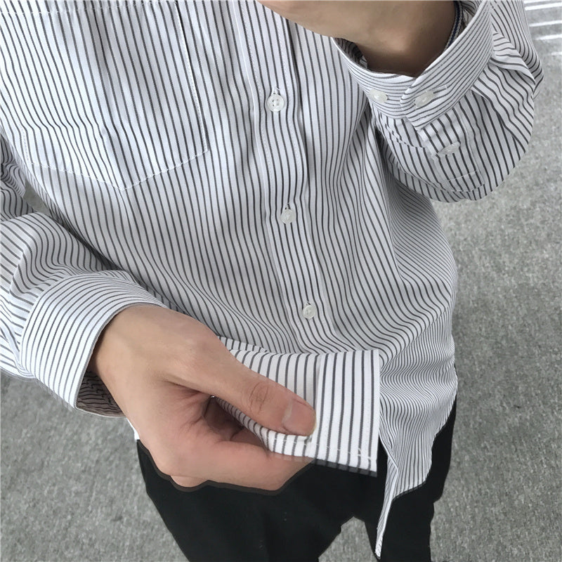 Steven – Long Sleeve Striped Business Shirt