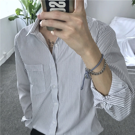Steven – Long Sleeve Striped Business Shirt