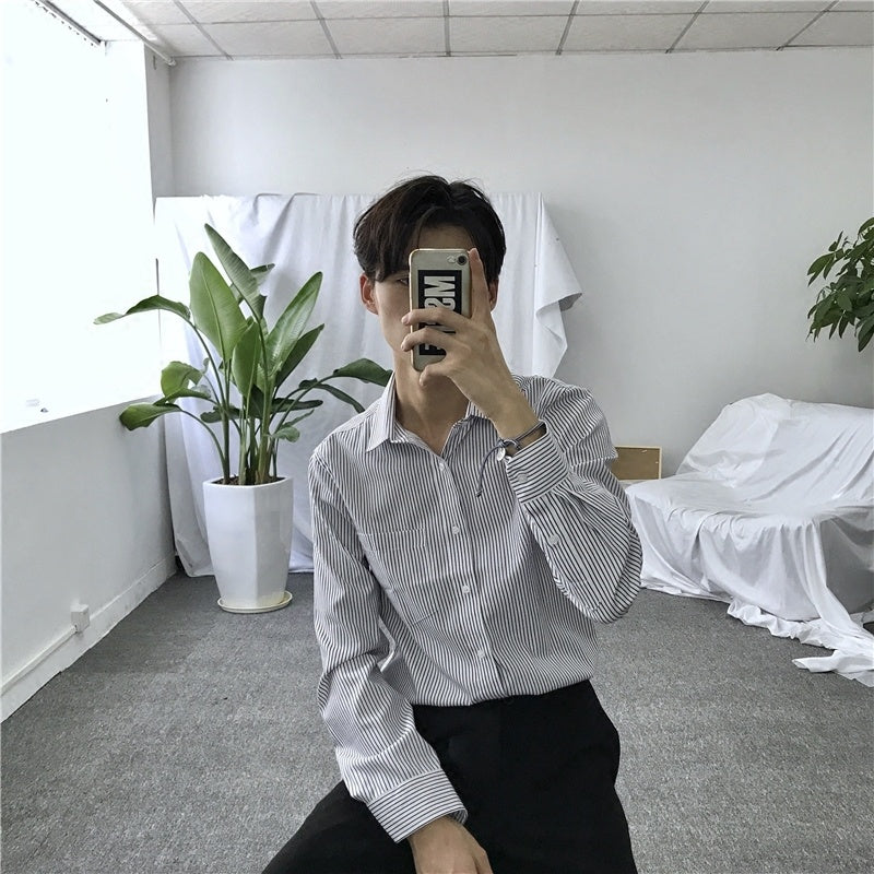 Steven – Long Sleeve Striped Business Shirt