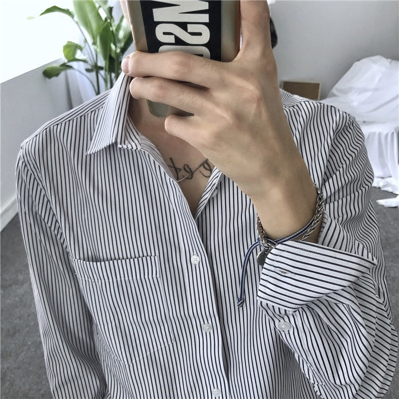 Steven – Long Sleeve Striped Business Shirt
