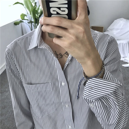 Steven – Long Sleeve Striped Business Shirt