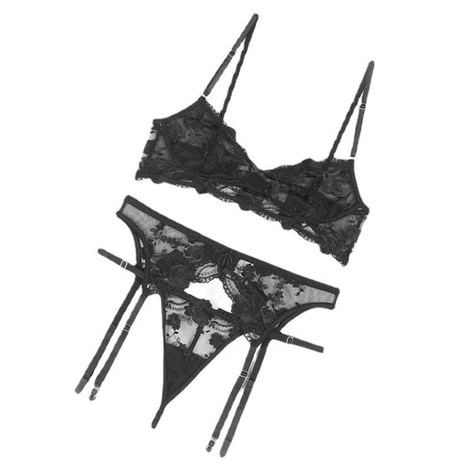 Louise – Lace Embroidered Lingerie Set