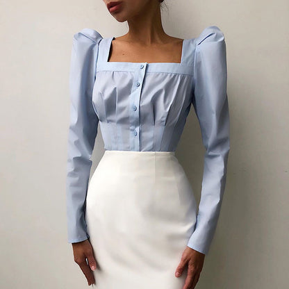 Jade – Elegant Puff Sleeve Blouse