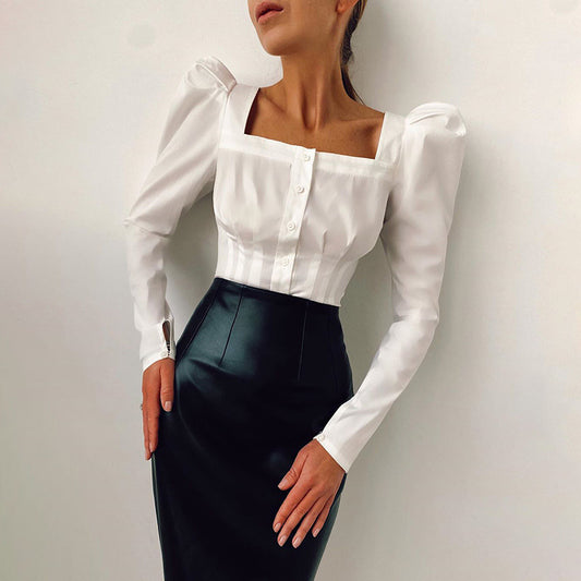 Jade – Elegant Puff Sleeve Blouse