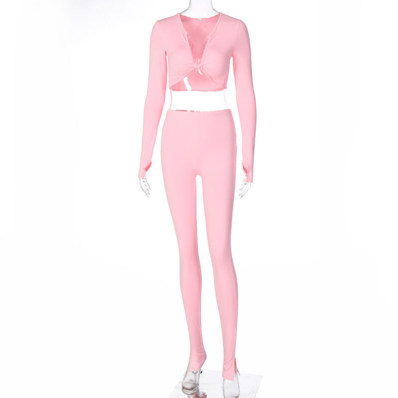 Julia – Casual Summer Two-Piece Set with Crop Top and Leggings
