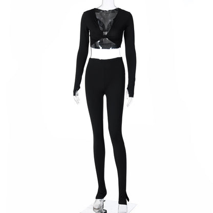 Julia – Casual Summer Two-Piece Set with Crop Top and Leggings