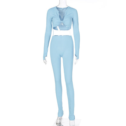 Julia – Casual Summer Two-Piece Set with Crop Top and Leggings