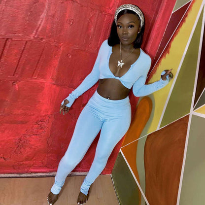 Julia – Casual Summer Two-Piece Set with Crop Top and Leggings