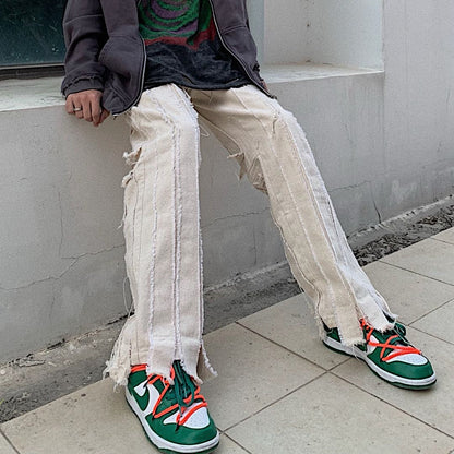 Lisa – Deconstructed Stitching Raw Edge Jeans