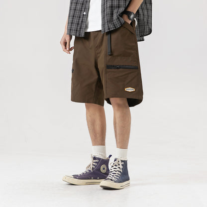 James – Vintage Zipper Workwear Shorts with Pockets