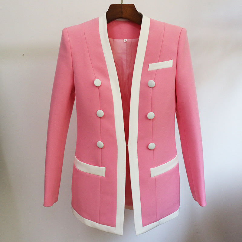 Jessie – V-Neck Long-Sleeved Double-Breasted Blazer