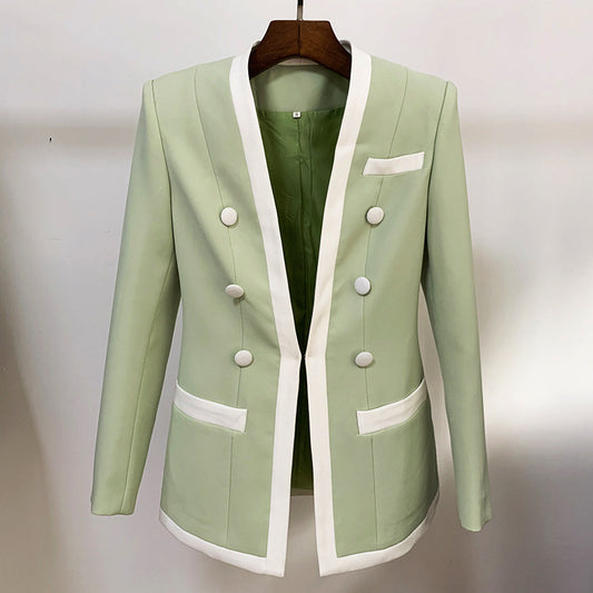 Jessie – V-Neck Long-Sleeved Double-Breasted Blazer
