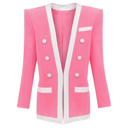 Jessie – V-Neck Long-Sleeved Double-Breasted Blazer