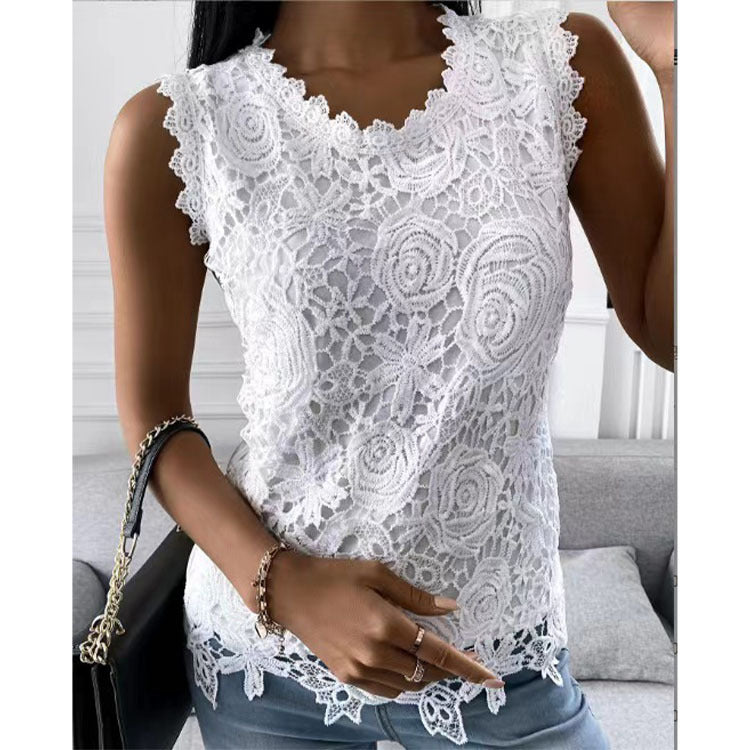 Ruby – Floral Lace Vest