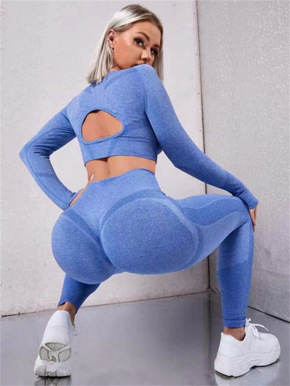 Rachael – Seamless Fitness Set with Hollow Design