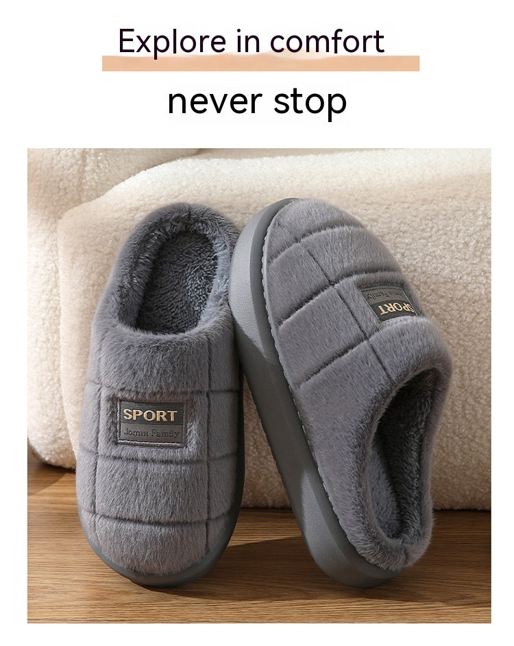 Aidan – Men's Warm Woolen Slippers with Thick Sole