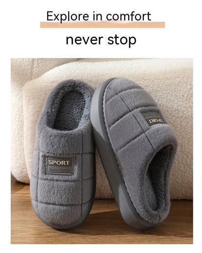 Aidan – Men's Warm Woolen Slippers with Thick Sole