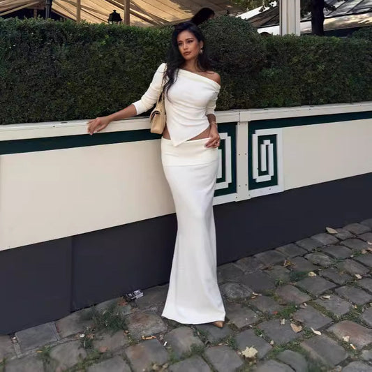 Susan – High Waist Mid-length Dress Set