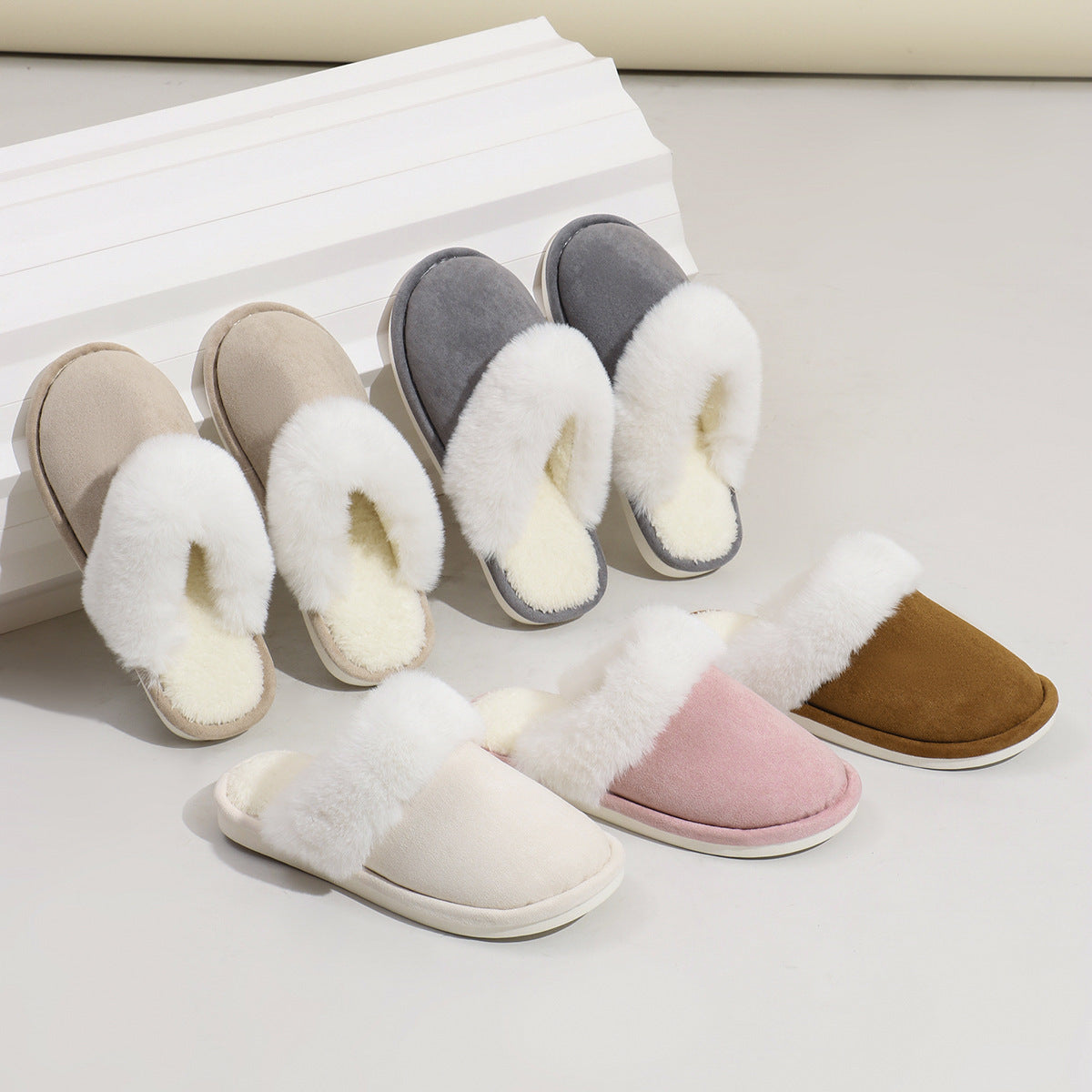 Hannah – Cozy Vegan Suede Slippers