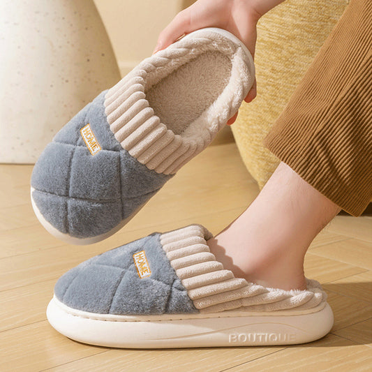Victoria – Rhombic Stitch Plush Slippers