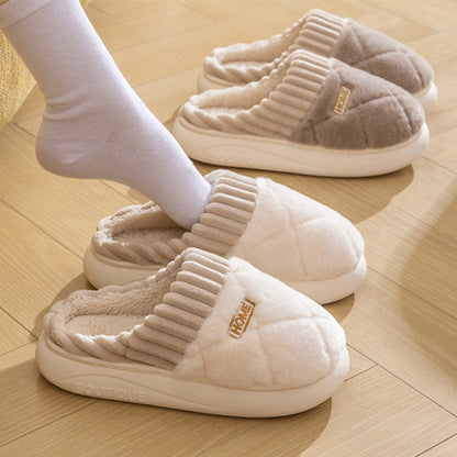 Victoria – Rhombic Stitch Plush Slippers