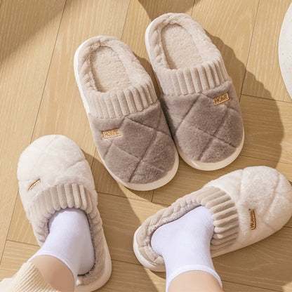 Victoria – Rhombic Stitch Plush Slippers