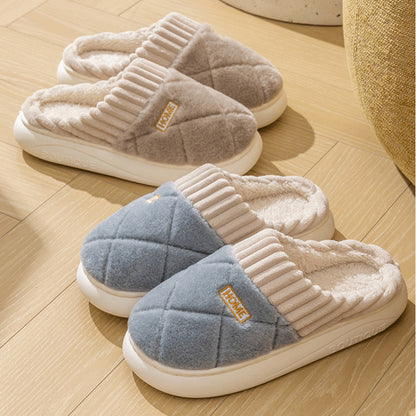 Victoria – Rhombic Stitch Plush Slippers