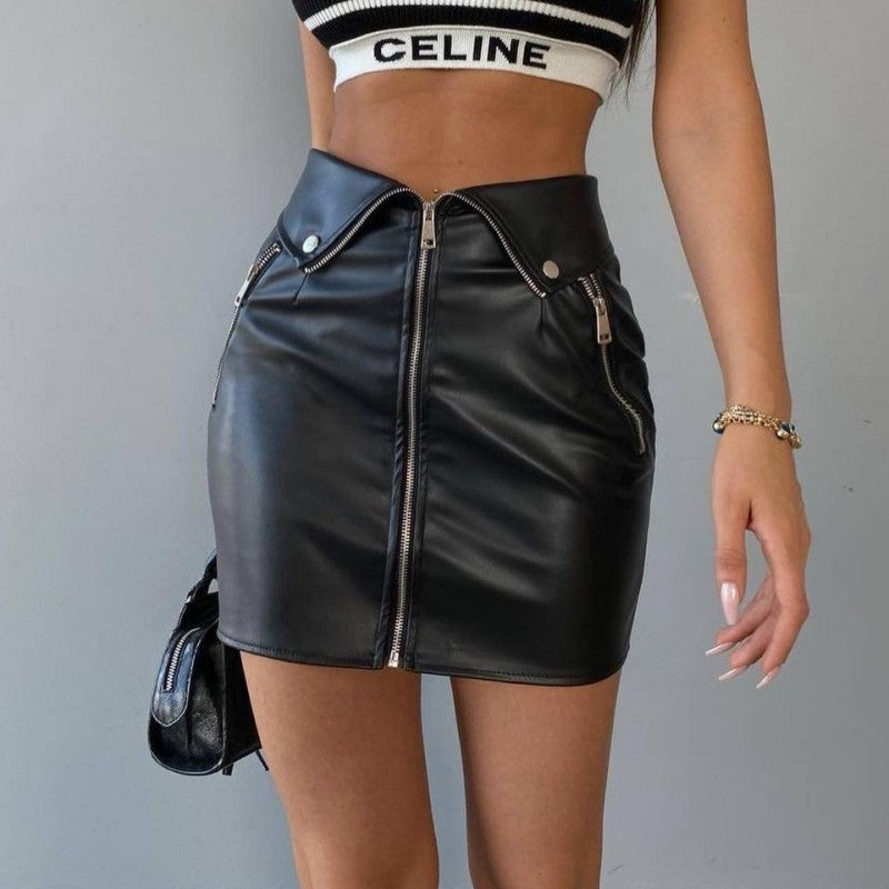 Victoria – Vegan Leather A-Line Skirt