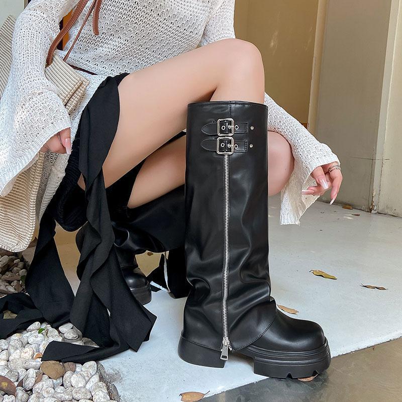 Kelly – Chunky Heel Pantyhose Boots